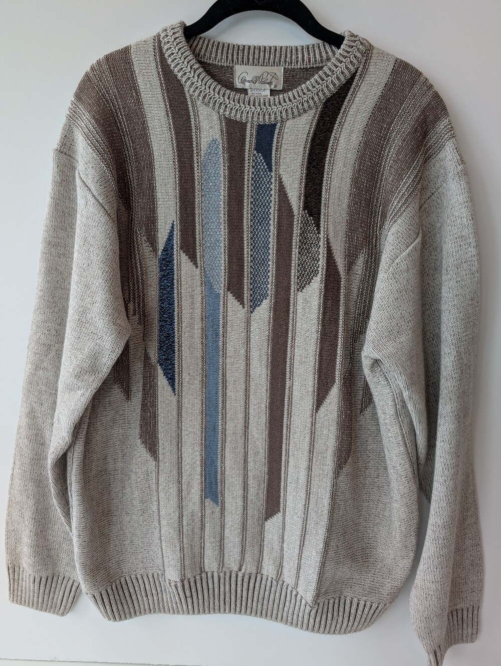 Vintage Arnold Palmer Abstract Knit Crewneck Sweater | Medium 38-40